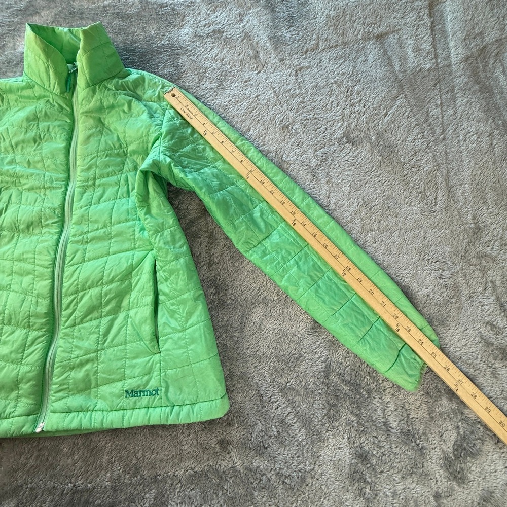 Marmot Puffer Jacket Medium Quilted Lightweight Bright Lime Green Outdoor - Picture 13 of 16